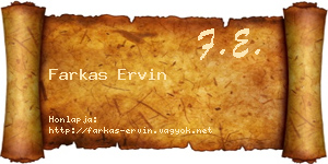 Farkas Ervin névjegykártya