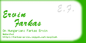 ervin farkas business card